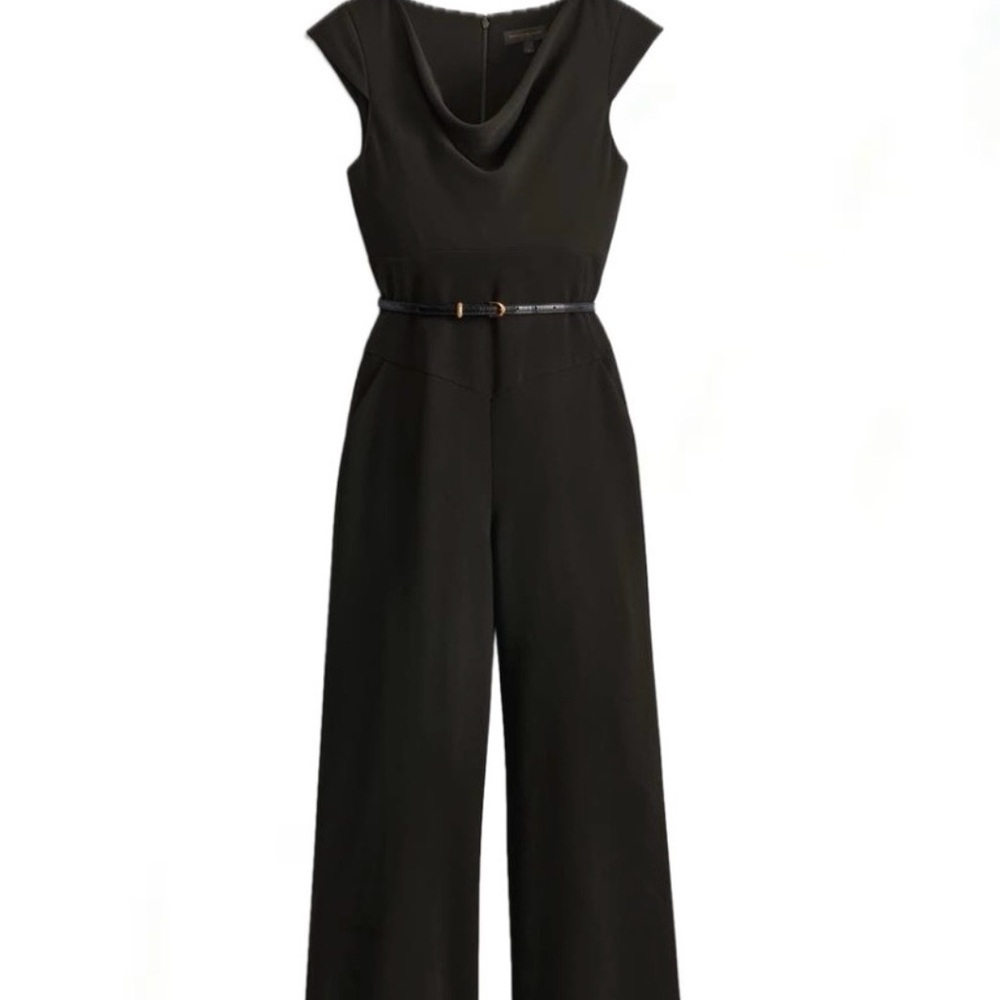 Donna Karan Elegant Black Sleeveless Jumpsuit